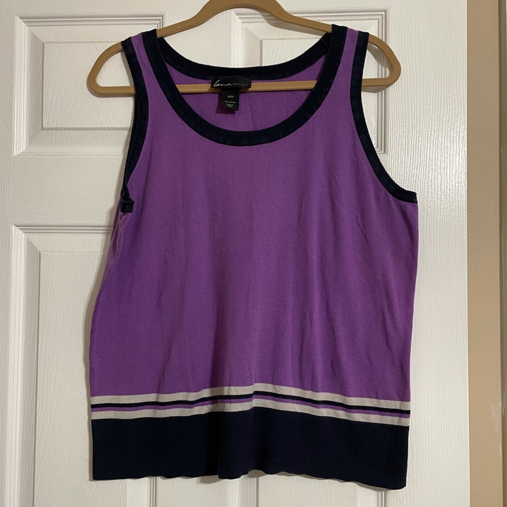 Lane Bryant 18/20 purple navy grey knit tank.
